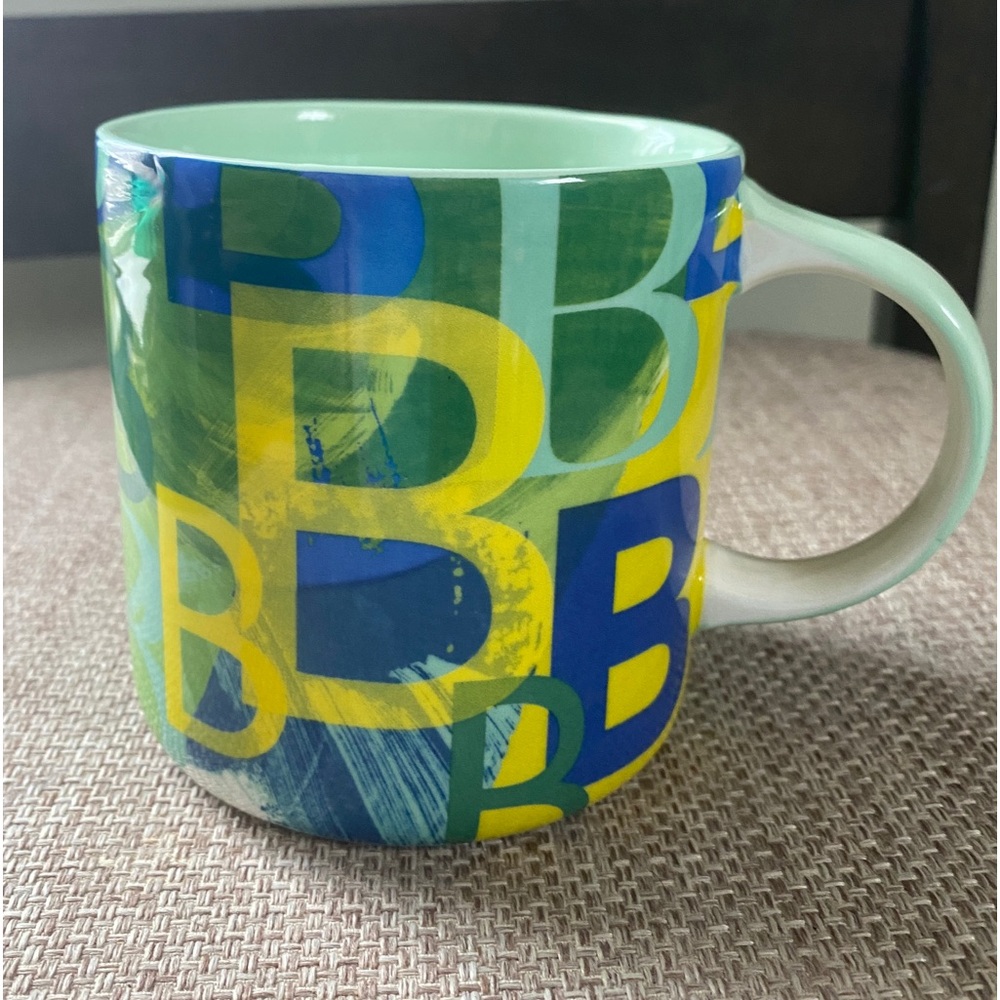 Anthropologie initial ceramic coffee mug. B.